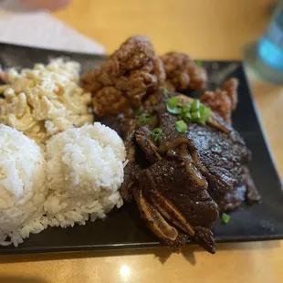 Combo Plate with Kalbi Short Ribs &amp; Ono Chicken