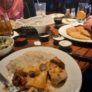 Table shot of our food,  great portions, all food was very hot on arrival and all delicious!!