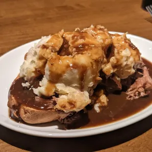 Sky-High Pot Roast Open Face Sandwich