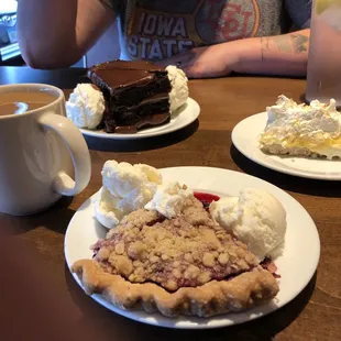 Holy homemade dessert! Their luscious pies have handmade walnut crust and the fruit pies are equally delicious.
