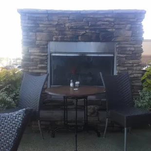 Outdoor fireplace!
