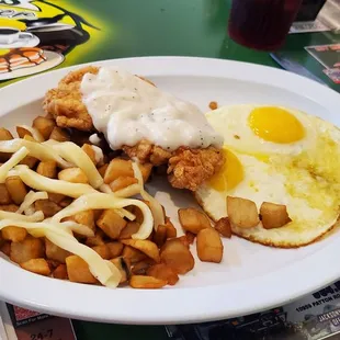 Chicken fried Chicken &amp; Eggs