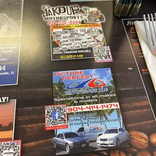 a variety of business cards