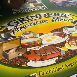 Grinders Logo on the table