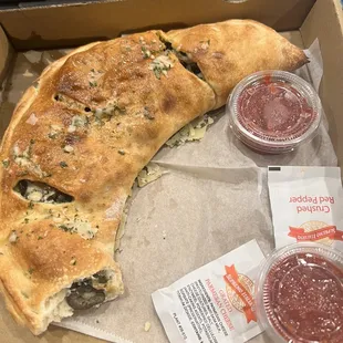 a half eaten pizza