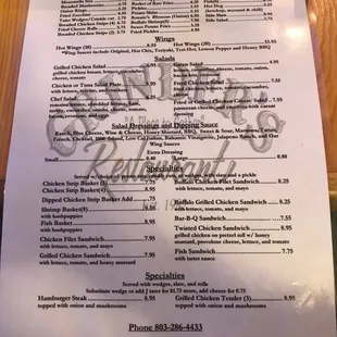 the menu for the grinder&apos;s