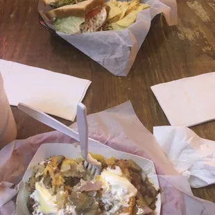 a plate of food on a table