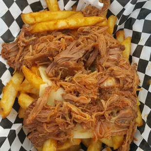 pulled pork and french fries