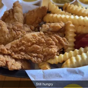 Clucker Basket Strip with Fries