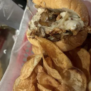 Chicken Philly cheesesteak