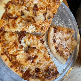a pizza on a pizza pan