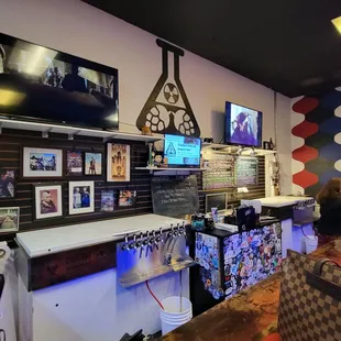 the counter and bar area