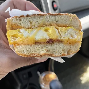 Bacon, egg, cheese sandwich. The bomb.