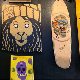 All these cool decks on the wall.