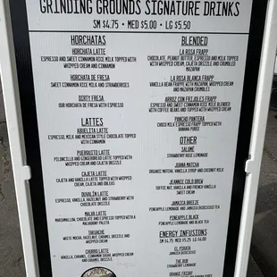 Menu as of 3/14/2021