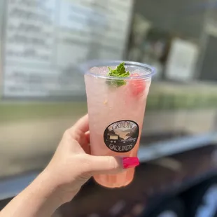 Watermelon cucumber mint refresher.