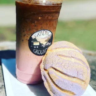 Our dirty horchata de fresa pairs well with our house made conchas.