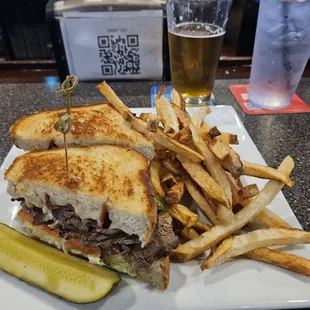 prime rib club with bacon and horseradish sauce...