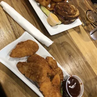 Reuben sandwich and chicken tenders