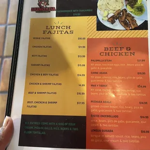 the menu