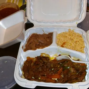 Oh and all this was 26 bucks ! Half the price as going to Chevys on Greenbelt and tastes much better ! Steak and chicken fajitas w sides