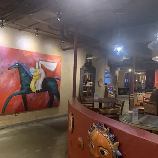 Entrance inside restaurant