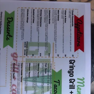 menu
