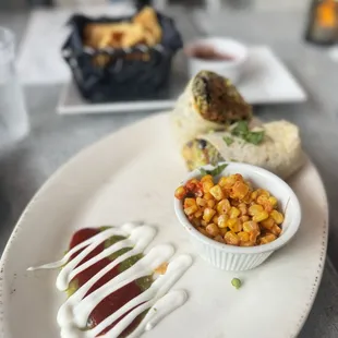 Birra Burrito w/ Esquites.