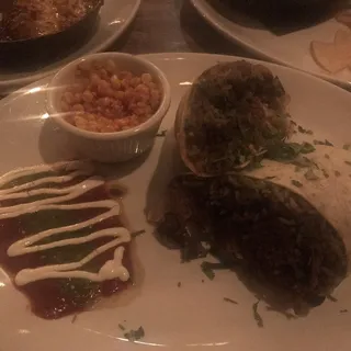 Birra Burrito w/ Esquites.