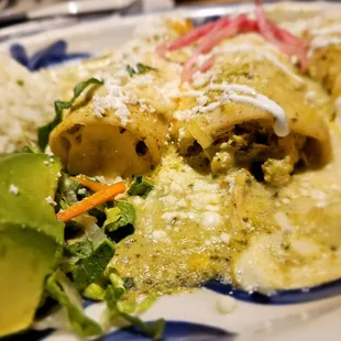 Chicken sauza enchiladas!! Awesome!