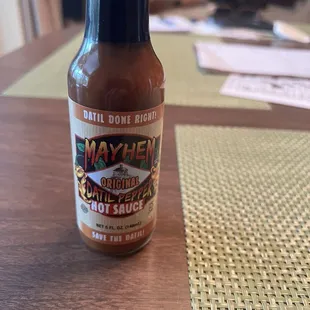 They sell Mayhem Datil Pepper sauce.