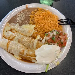 Three enchilada meal