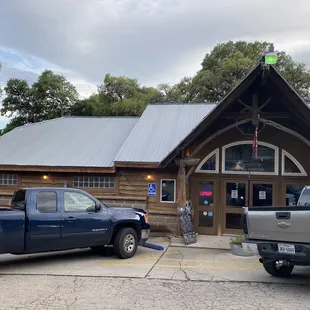 Entrance in back facing the main parking lot.