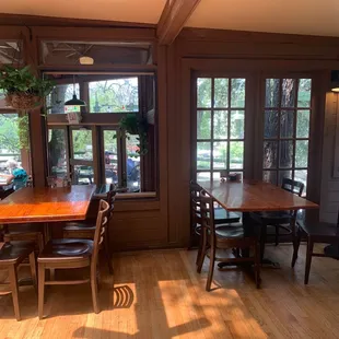 a table and chairs in the dining room
