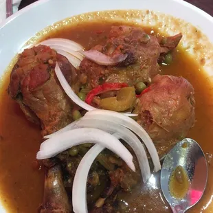Stewed Chicken $7 lunch special. Comes with rice.