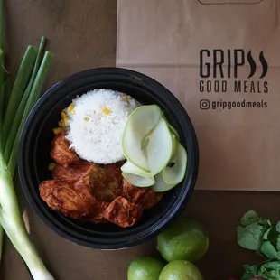 a meal in a paper bag