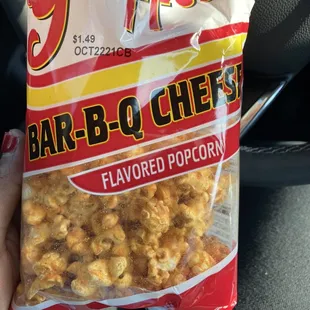 a bag of popcorn