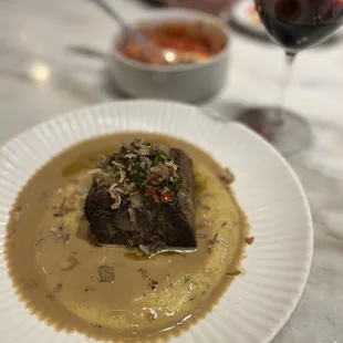 Braised Beef Over Polenta