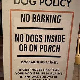 No dogs inside.