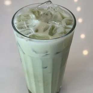 Iced strawberry matcha