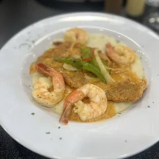 Fried Catfish And Shrimp W/Grits