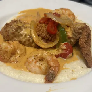 Fried Catfish And Shrimp W/Grits