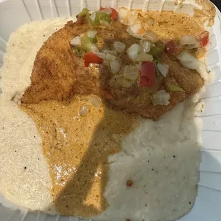 Fried Red Snapper And Grits