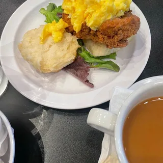 Fried Chicken and Honey Biscuit Sandwich