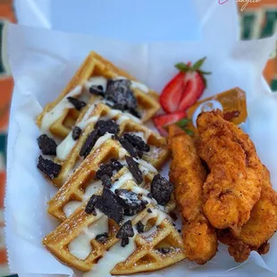 fried chicken and waffles