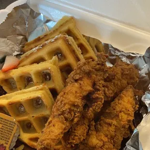 Chicken and waffles