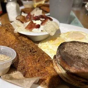 Fried sea bass could be trout too I forget lol