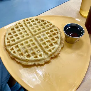 Waffle with maple syrup yummy