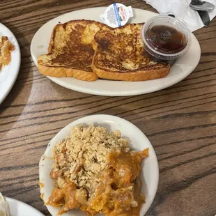 French toast and side of sweet potato casserole