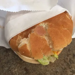 Grizzly Burger in Acton Ca.  This is what I got when I took my grilled cheese out of the bag.  Really?